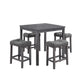 Lucian - Counter Height Pub Table With Tufted Linen Stools