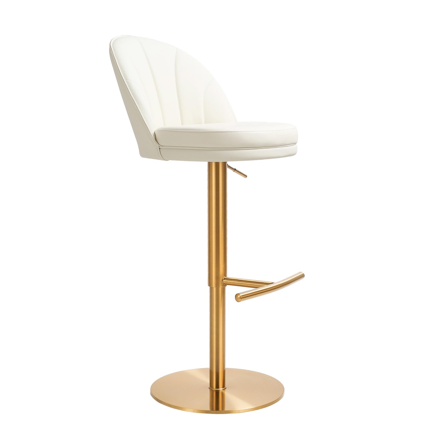 Venus - Adjustable Swivel Stool - Cream and Gold