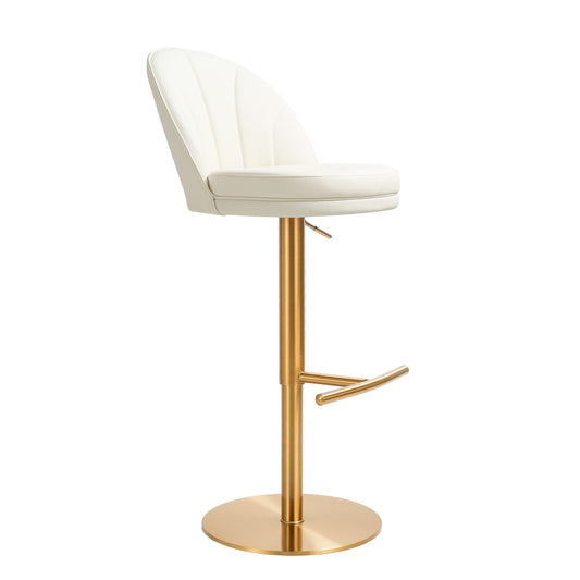 Venus - Adjustable Swivel Stool - Cream and Gold