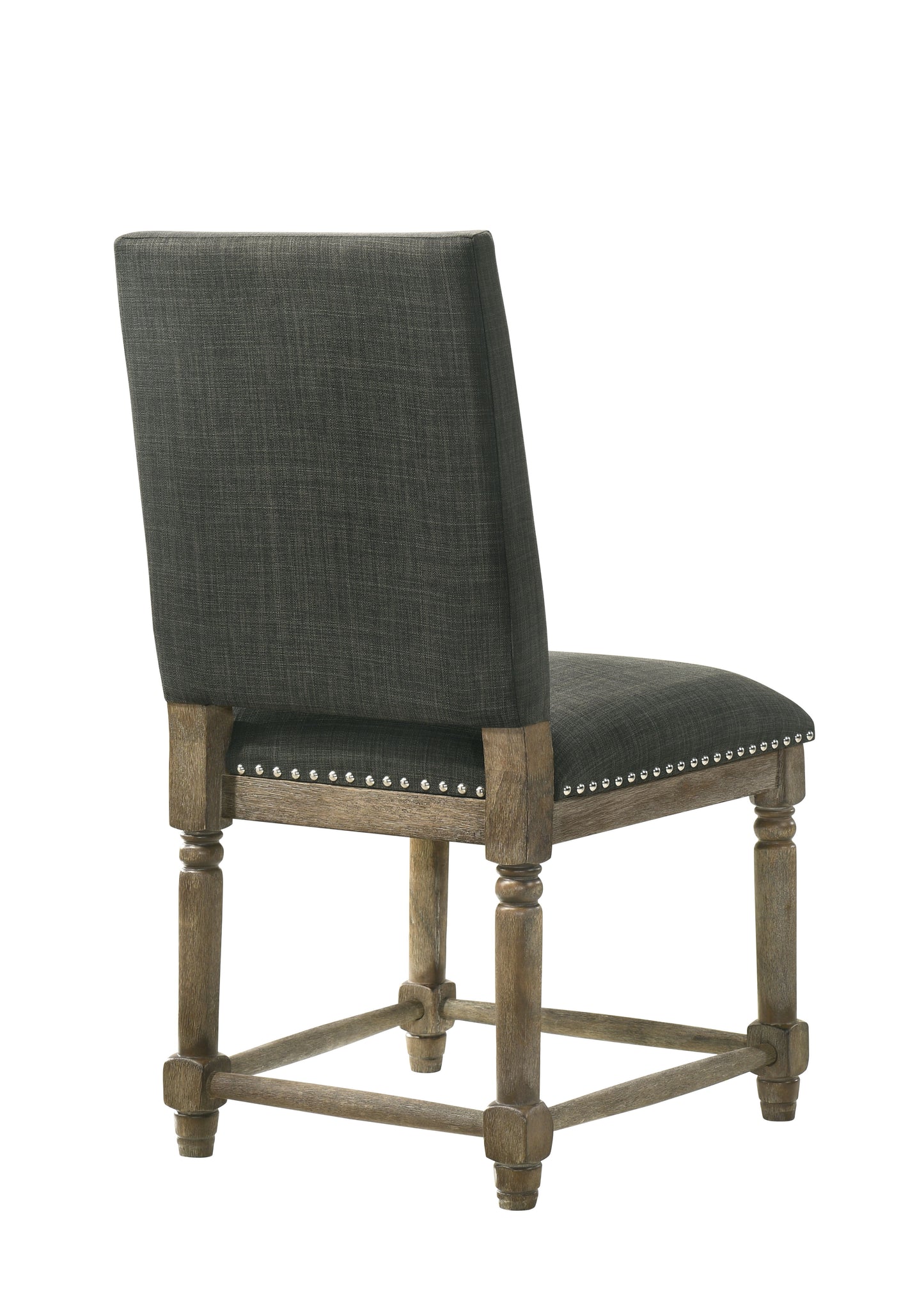 Everton - Fabric Dining Chair With Nailhead Trim (Set of 2) - Gray