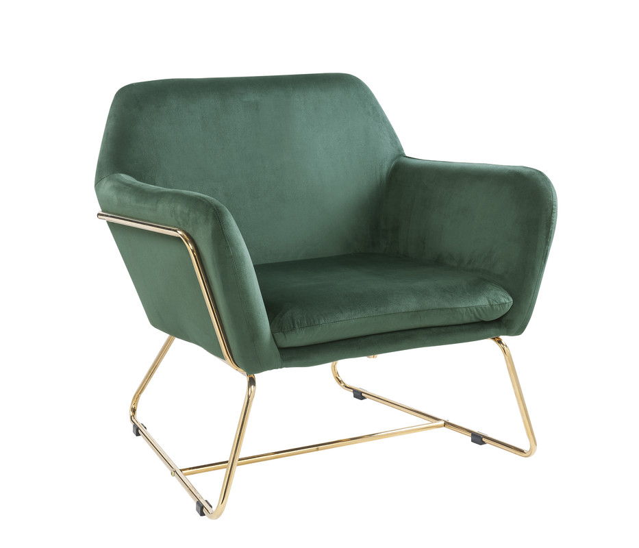 Keira - Velvet Accent Chair With Metal Base