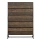 Elena - 5 Drawer Chest - Brown