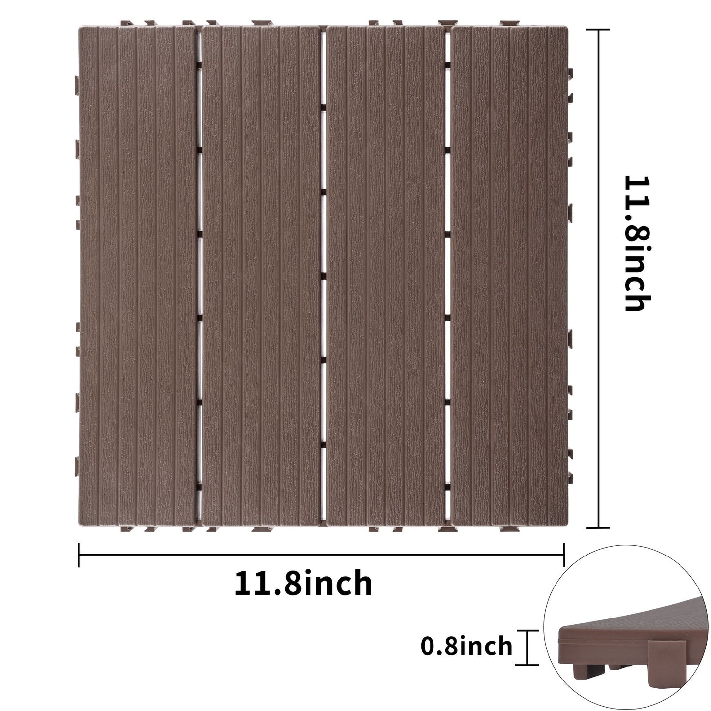 Plastic Interlocking Deck Tiles, Patio Flooring Outdoor Waterproof All Weather Use For Garden Poolside Front / Back Yard