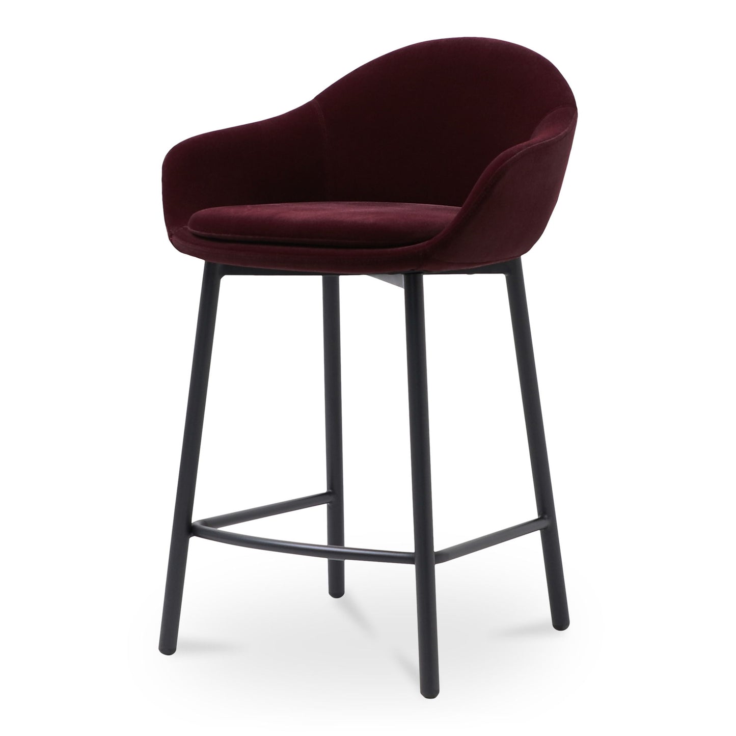 Emily - Counter Stool - Wine Velvet