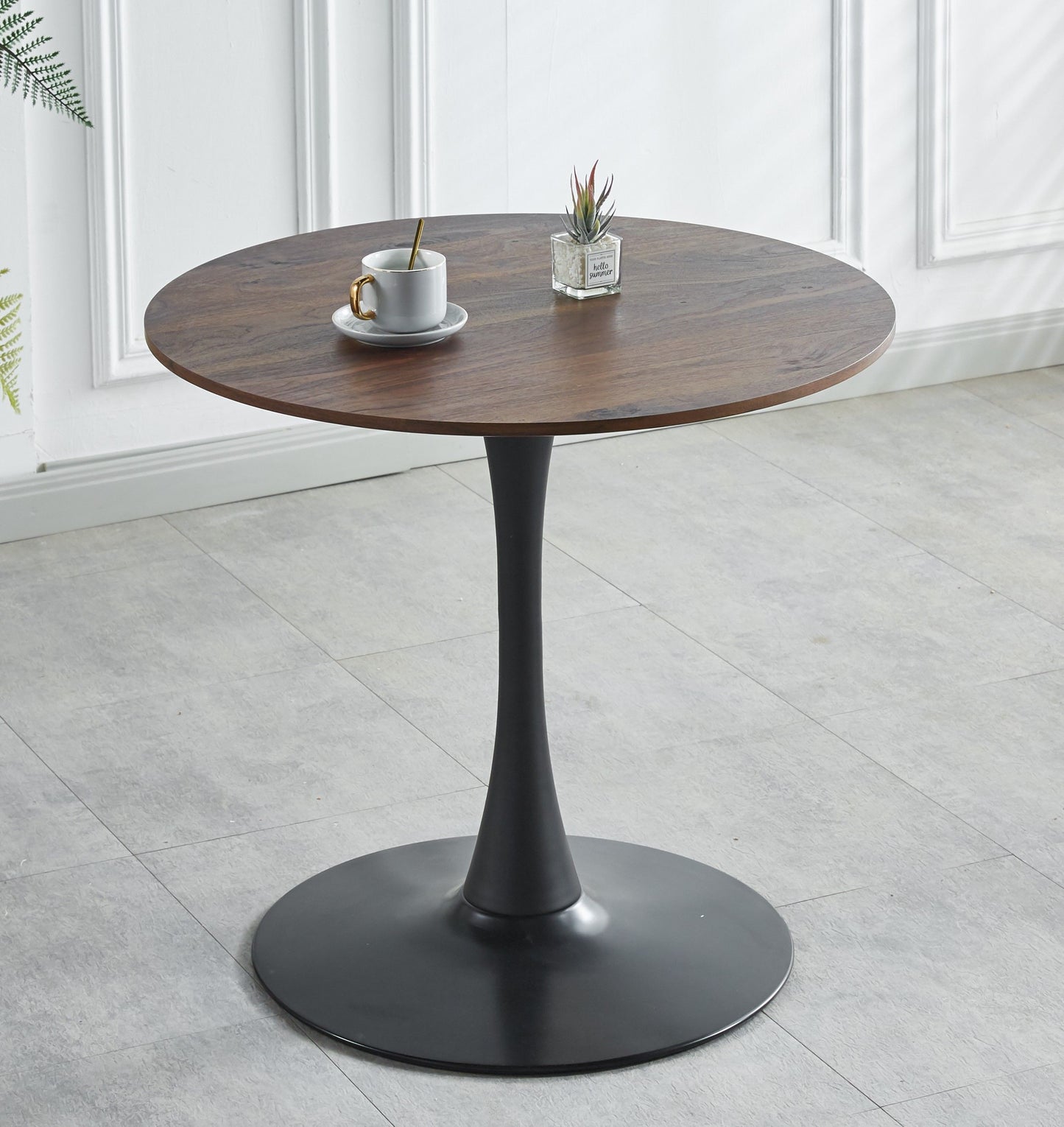 Tulip Table Mid-Century Dining Table With Round MDF Table Top, Pedestal Dining Table, End Table Leisure Coffee Table