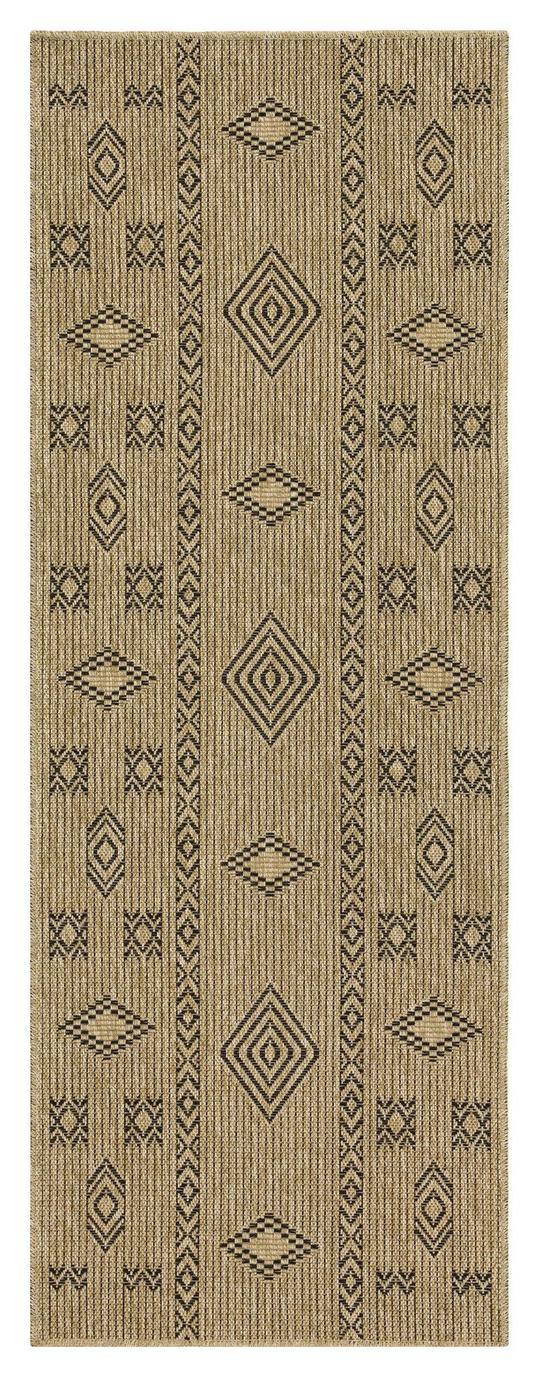 Earth - 5'3" X 7'3" Indoor, Outdoor Area Rug Polypropylene - Jute, Black