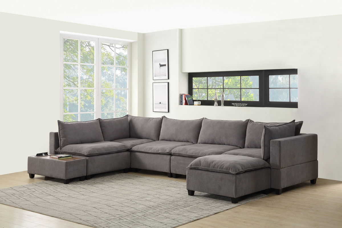 Madison - Modular Sectional Sofa Chaise With USB Storage Console Table