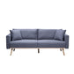 Easton - Linen Fabric Sofa With USB Charging Ports Pockets And Pillows