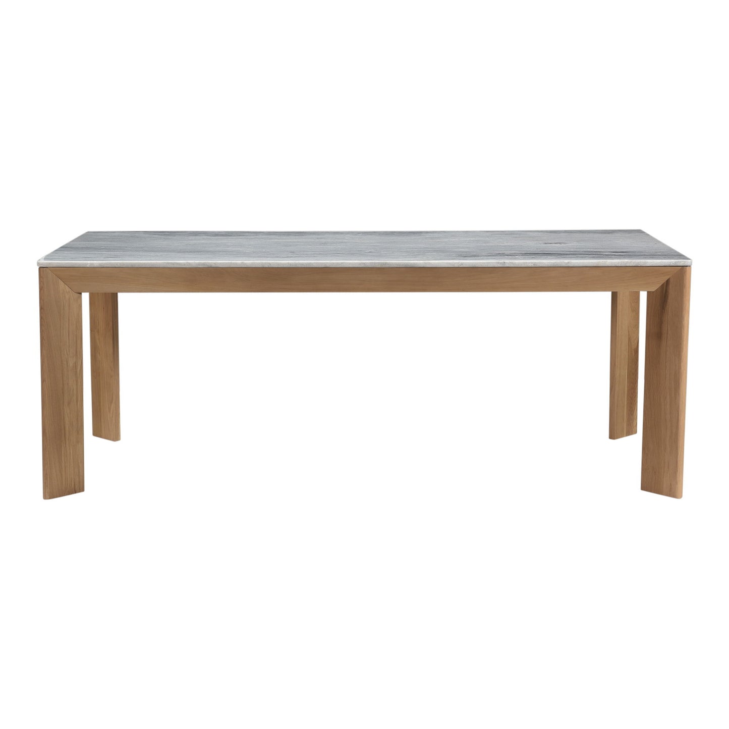 Angle - Marble Dining Table Rectangular Large - Natural Oak