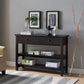 Console Table Two Shelf And Two Drawer With Knob Handles - Dark