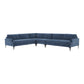 Serena - Velvet Large L-Sectional With Black Legs