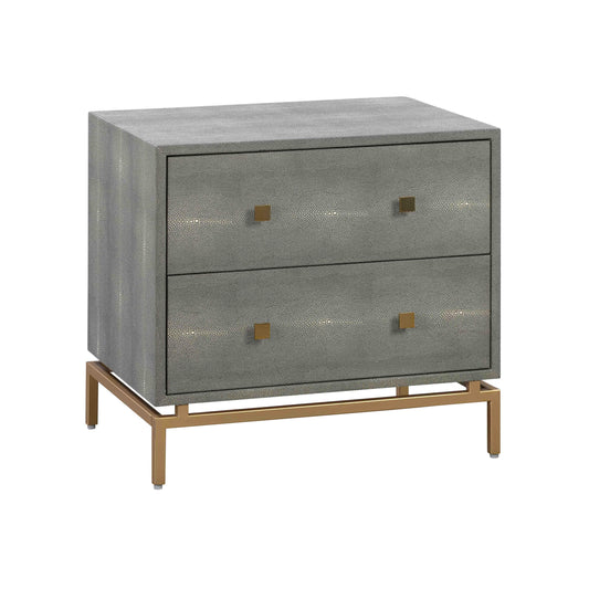 Pesce - Shagreen Nightstand - Gray