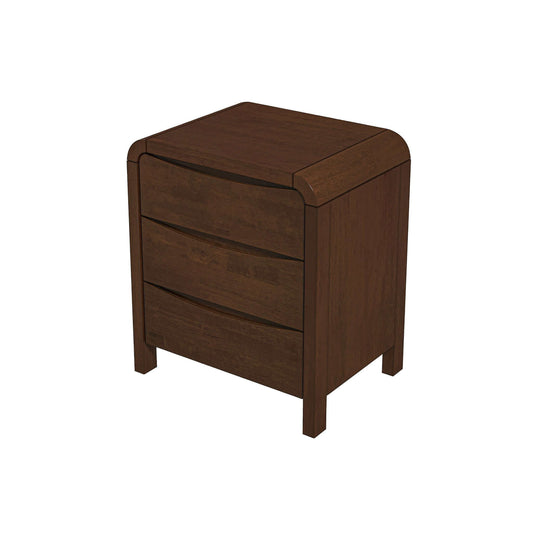 Lionel - Mid-Century Modern Nightstand 3 Drawer Bed Side Table - Brown