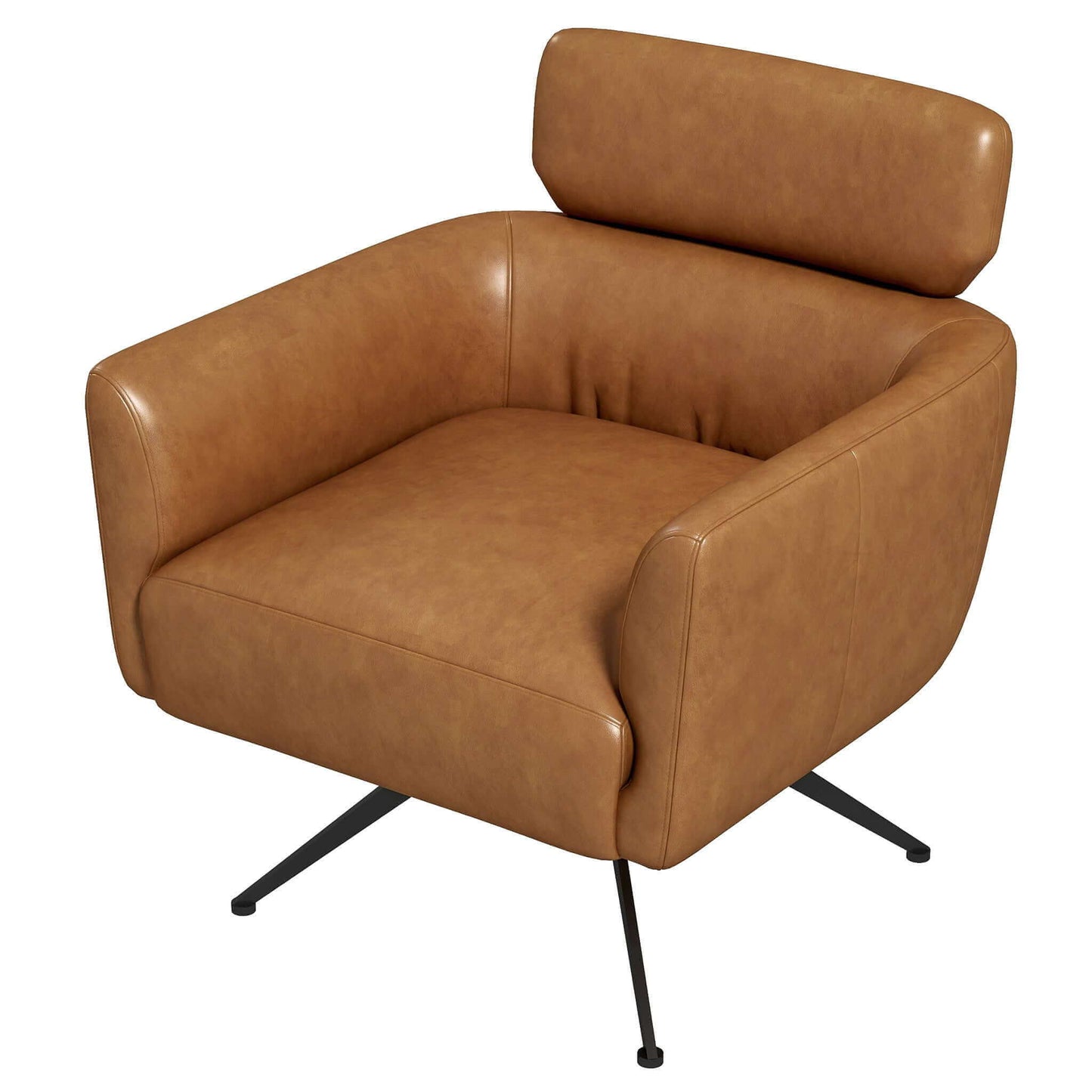 Camila - Leather Lounge Chair - Tan