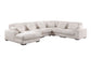 Nadine - Beige Corduroy Corner Sectional Sofa With Left - Facing Chaise