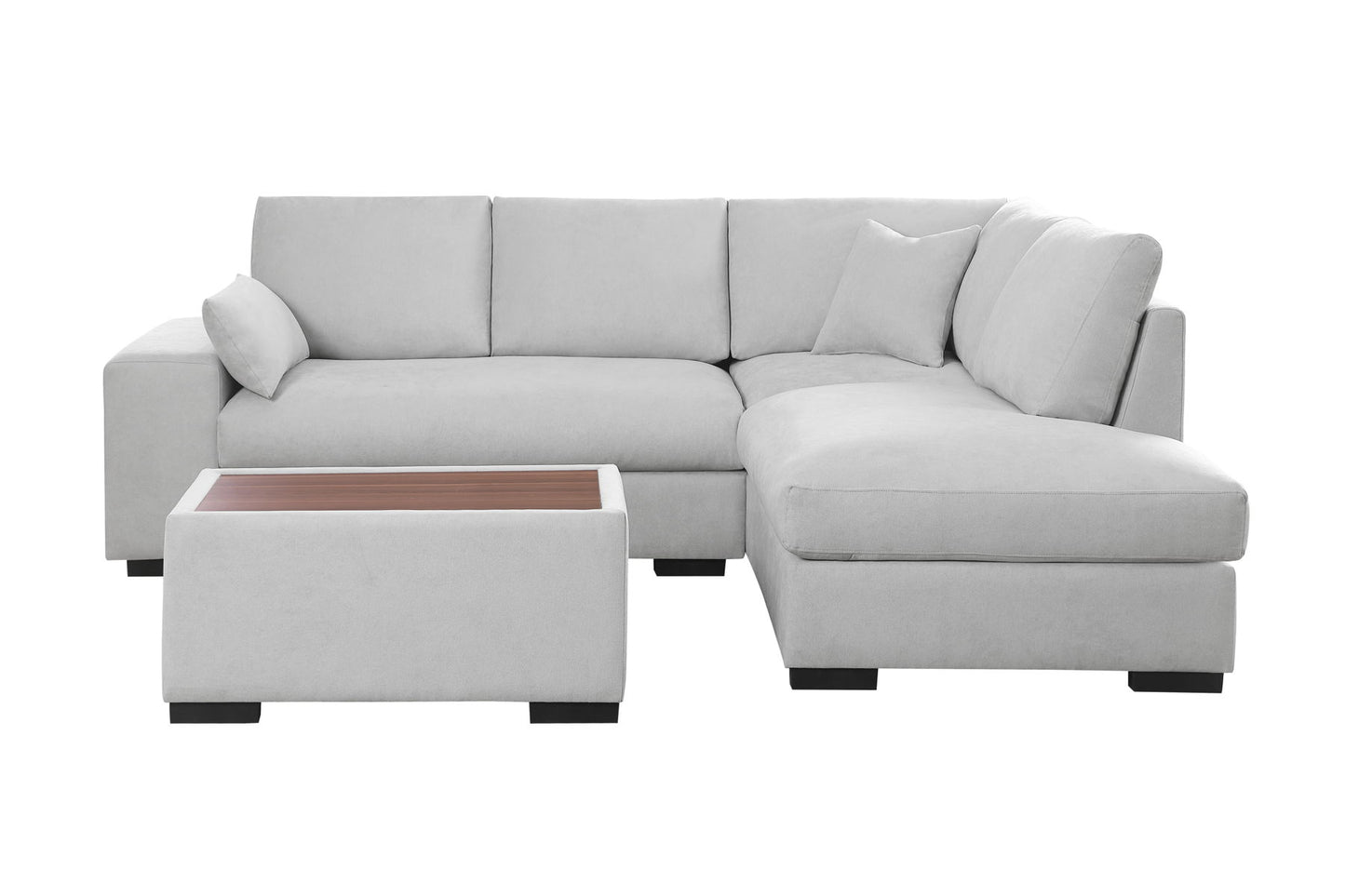 Joshua - 100" Sectional Sofa with Right Facing Chaise and Console Ottoman