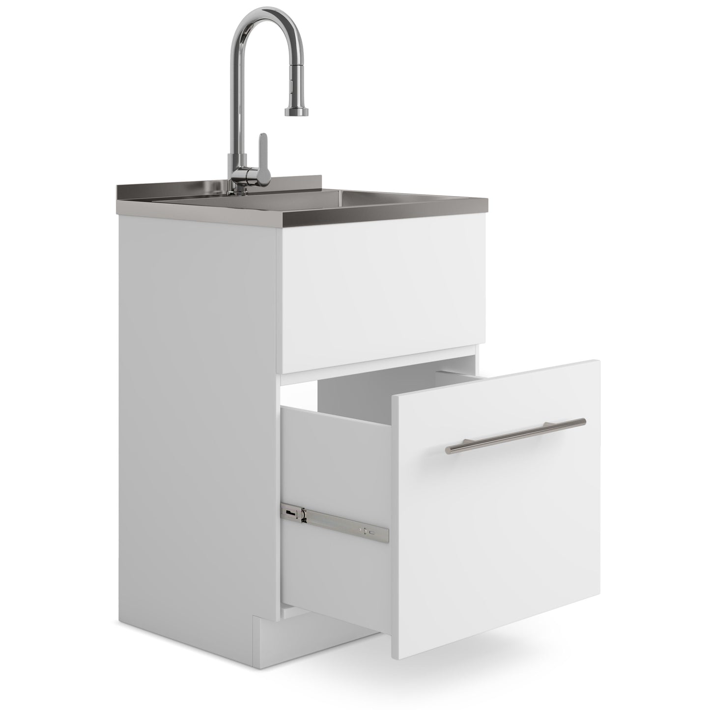 Metro - Laundry Cabinet & Faucet And Stainless Steel Sink