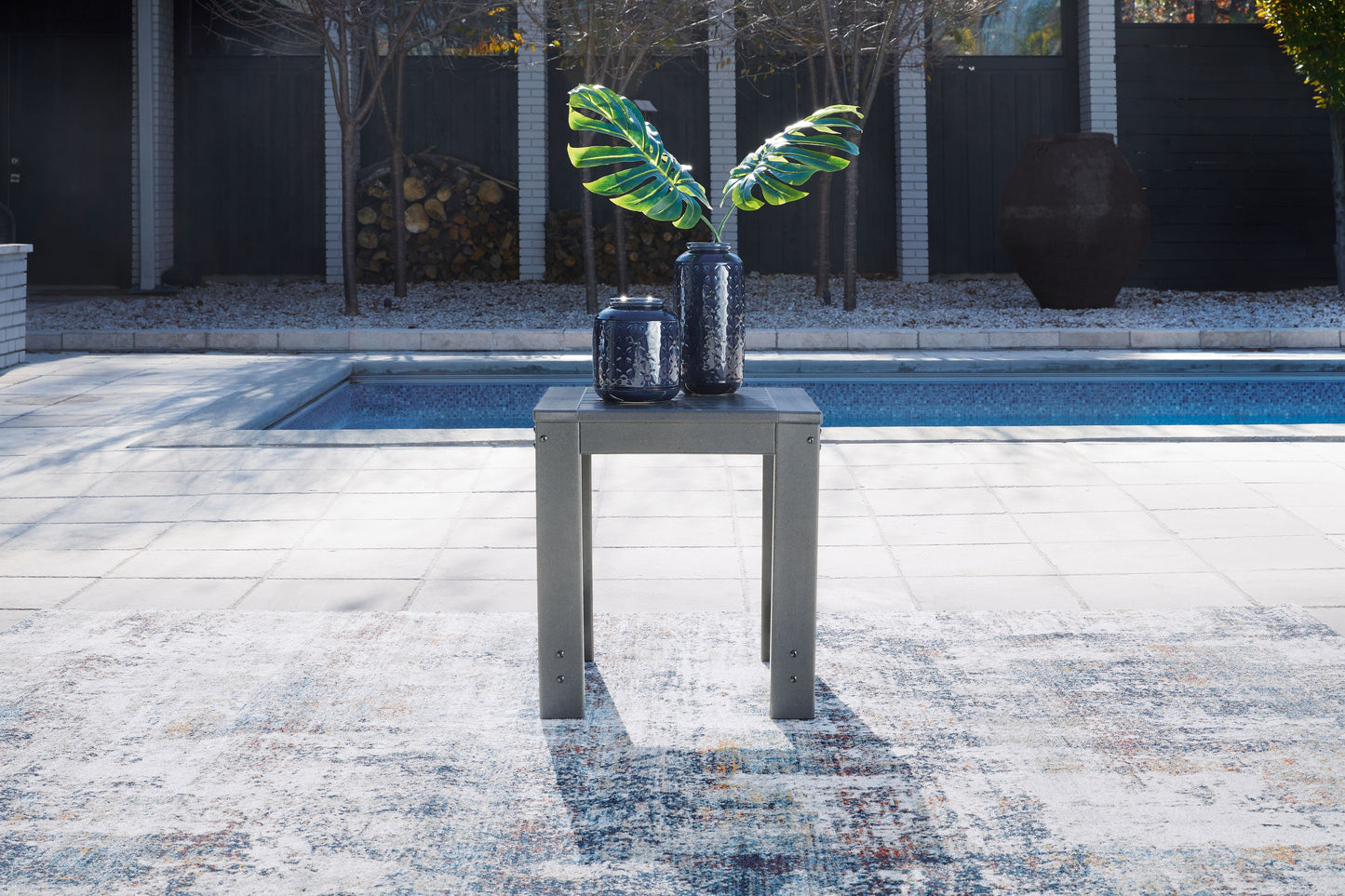 Amora - Charcoal Gray - Square End Table