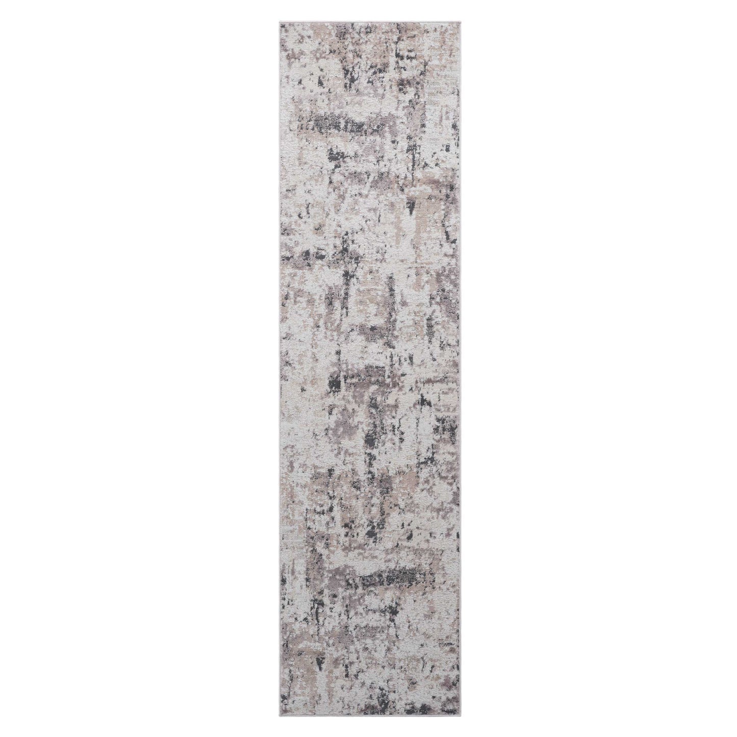 2' x 8' Abstract Non-Shedding Living Room Bedroom Dining Home Office Stylish And Stain Resistant Area Rug - Cream / Brown