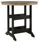 Fairen Trail - Black / Driftwood - Round Bar Table W/Umb Opt