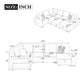 U-Shaped Sectional Sofa Pull-Out Sofa Bed With Two USB Ports, A Storage Chaise Lounge And Four Back Pillows For Living Room