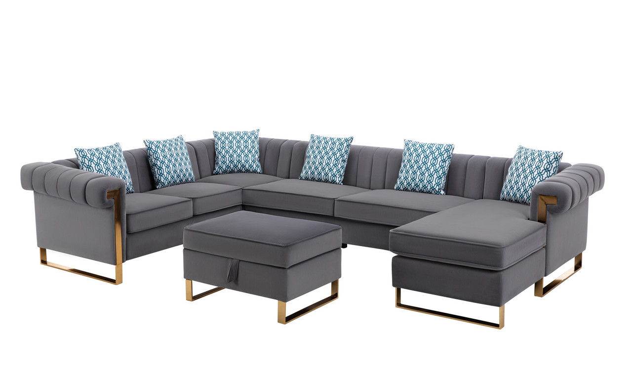 Maddie - Velvet Sectional Sofa