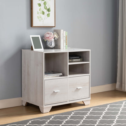 Home Office Printer Stand With File Cabinets And Open Shelving