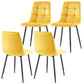 Mid-Century Modern Velvet Dining Chairs Set For Kitchen, Living Room