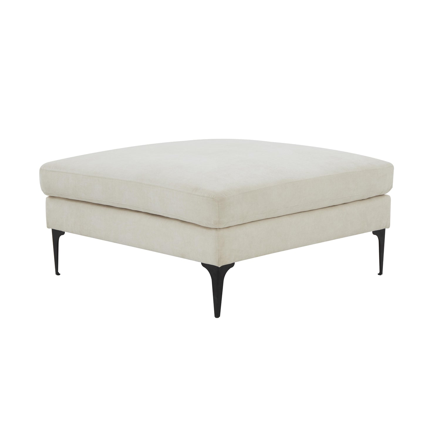 Serena - Velvet Ottoman With Black Legs