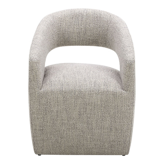 Barrow - Performance Fabric Rolling Dining Chair - Pearl Silver