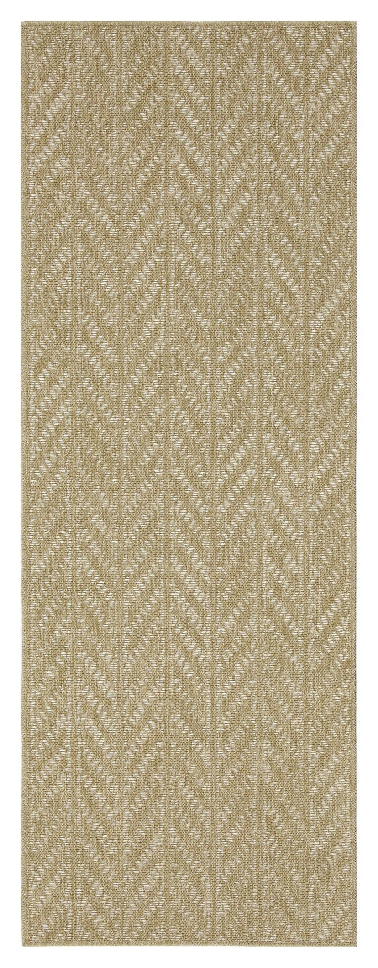 Earth - 2'7" X 7'3" Indoor, Outdoor Area Rug - Natural, White