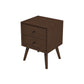 Caroline - Mid-Century Modern Style White Night Stand 2 Drawer