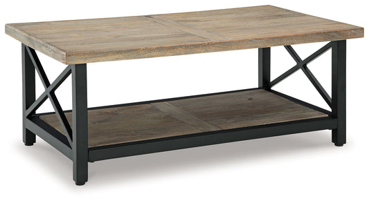 Bristenfort - Brown / Black - Rectangular Cocktail Table