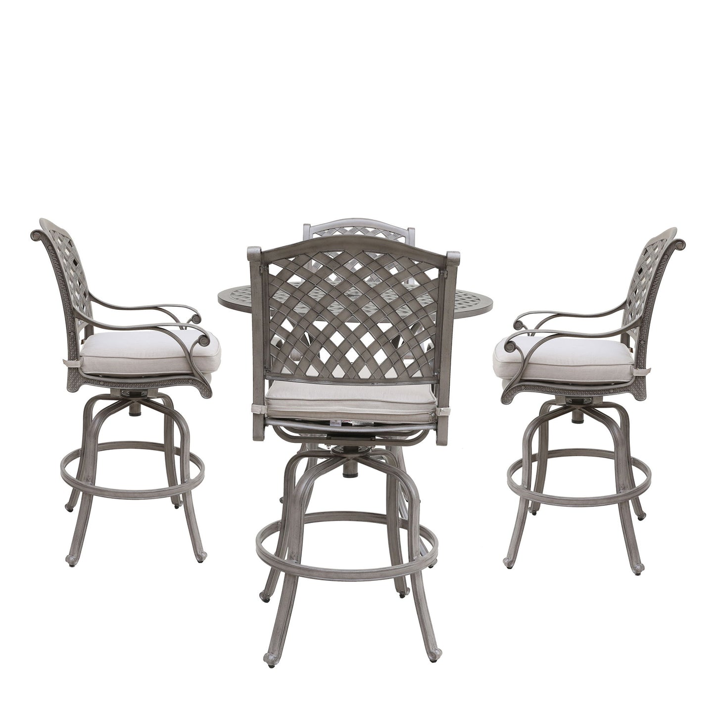 Cast Aluminum Bar Set With Cushion