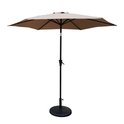 8.8' Outdoor Aluminum Patio Umbrella With 42 Pound Round Resin Umbrella Base