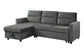 Ivy - Velvet Reversible Sleeper Sectional Sofa With Storage Chaise And Side Pocket