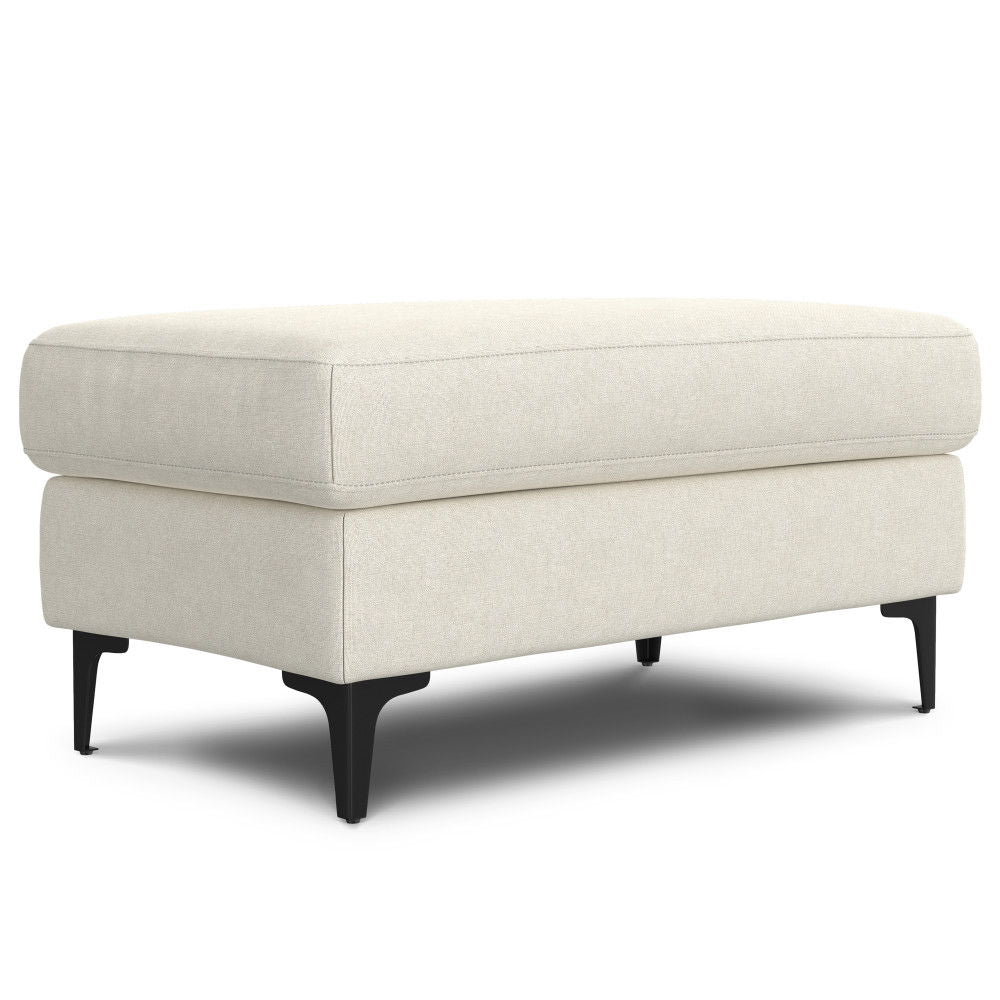 Ava - Mid Century Ottoman - Cream