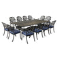 Rectangular Metal Dining Set With Cushions