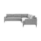 Serena - Velvet L-Sectional With Black Legs