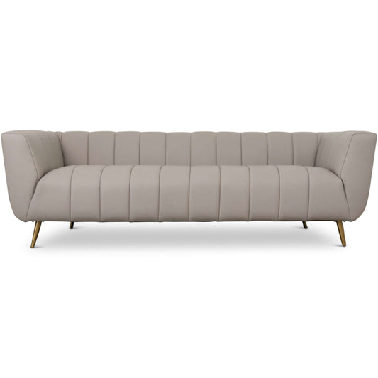 Lamattina - Genuine Italian Leather Channel Tufted Sofa