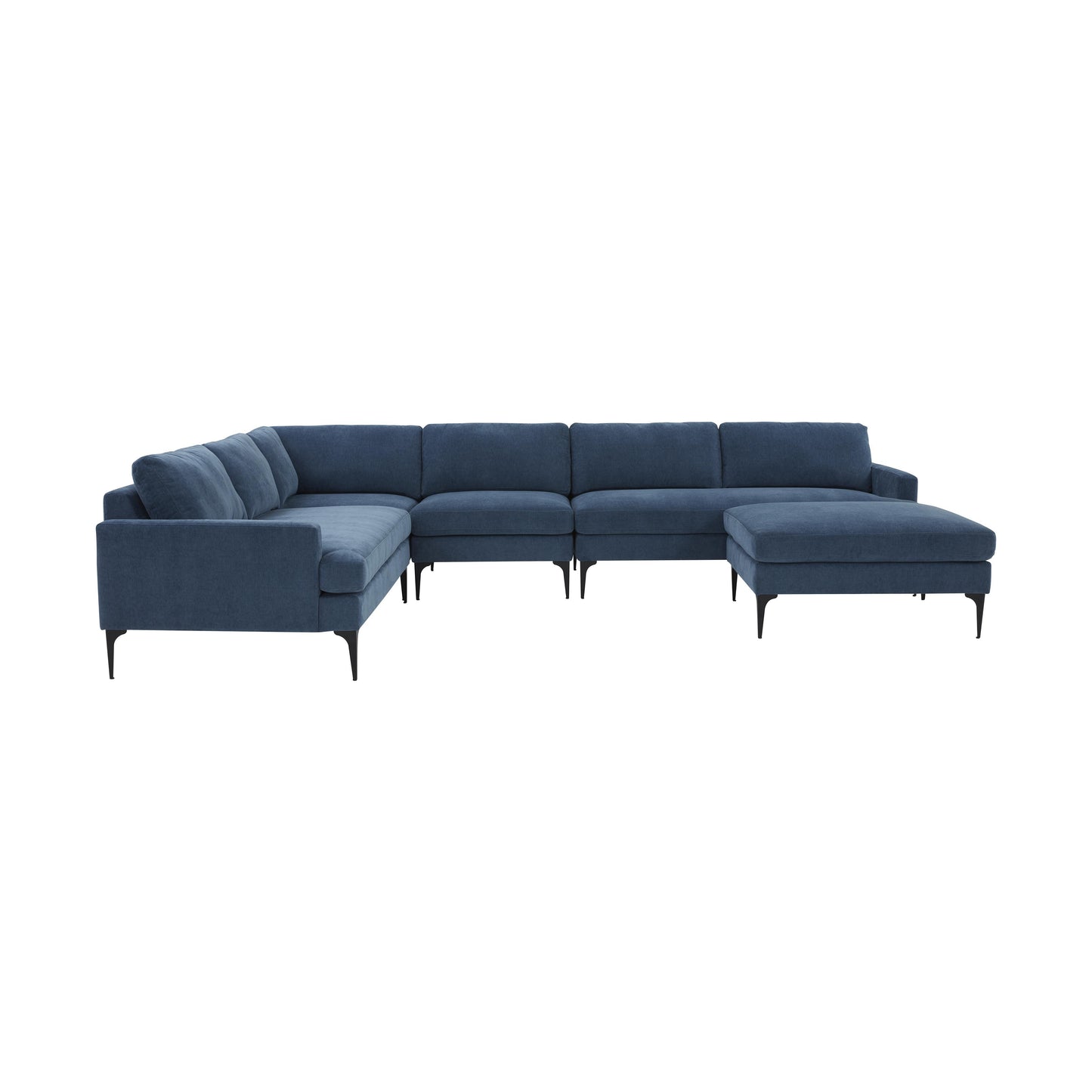 Serena - Large Chaise Sectional With Black Legs