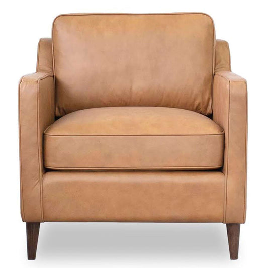 Cooper - Leather Lounge Chair - Light Tan / Tan