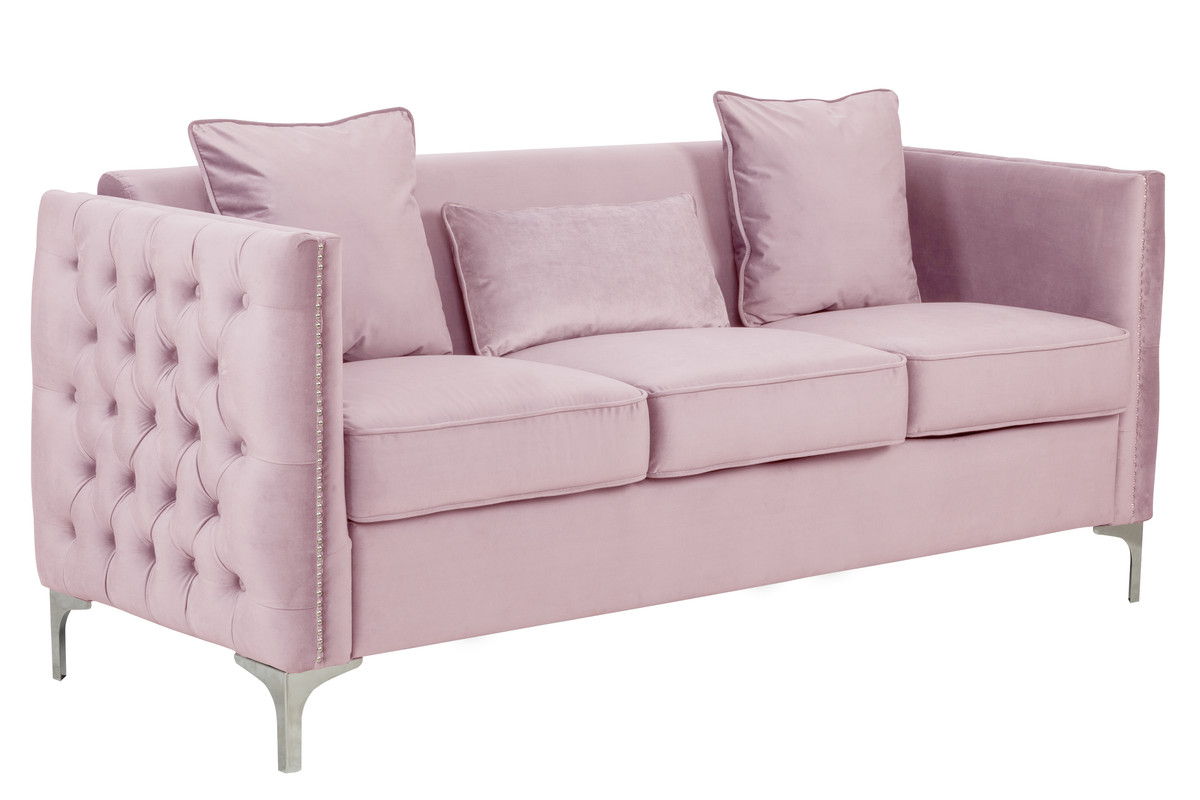 Bayberry - Velvet Sofa With 3 Pillows