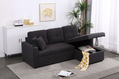 Lambswool - Pull Out Sleeper Sectional Sofa With Storage Chaise