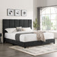 King Size Squares Upholstered Platform Bed - Gray