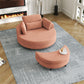 Corduroy Sofa With Two Throw Pillows And A Waist Pillow With An Extra Tray For Comfortable Seating In Small Apartment Bedrooms