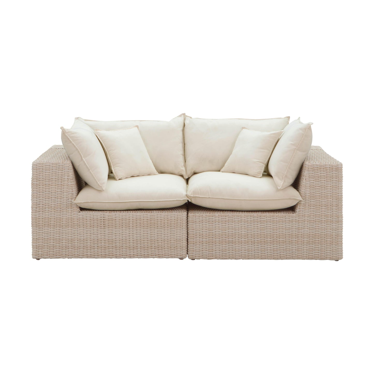 Cali - Wicker Outdoor Modular Loveseat - Natural