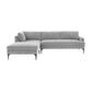 Serena - Velvet Chaise Sectional With Black Legs