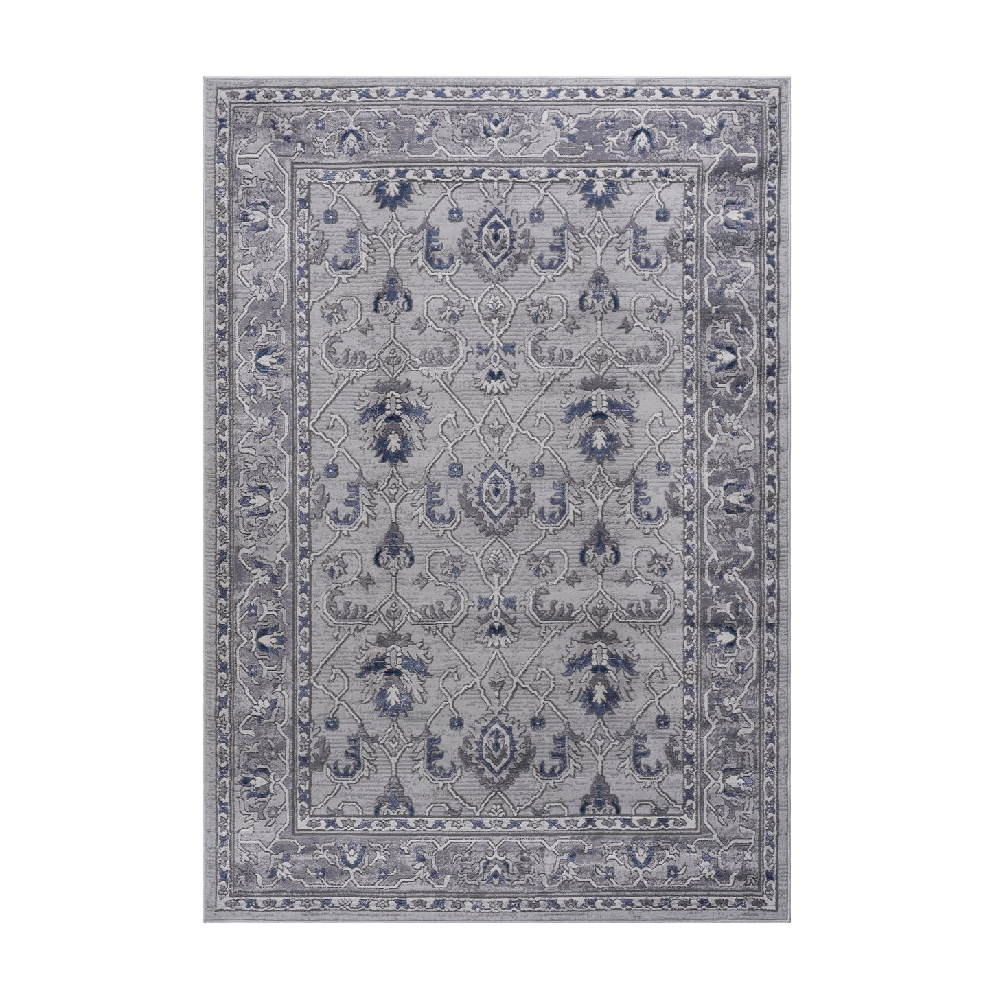 8' x 10' Oriental Non-Shedding Living Room Bedroom Dining Home Office Stylish And Stain Resistant Area Rug - Gray / Blue