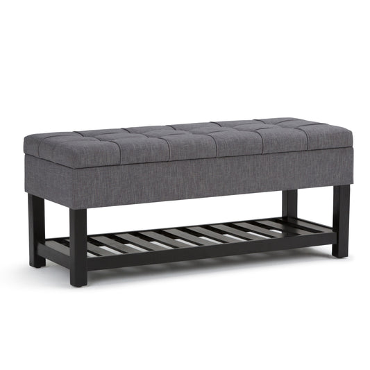 Saxon - Storage Ottoman Bench - Slate Gray